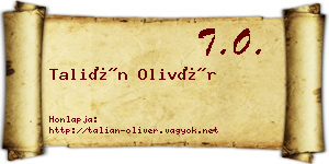 Talián Olivér névjegykártya
