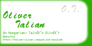 oliver talian business card